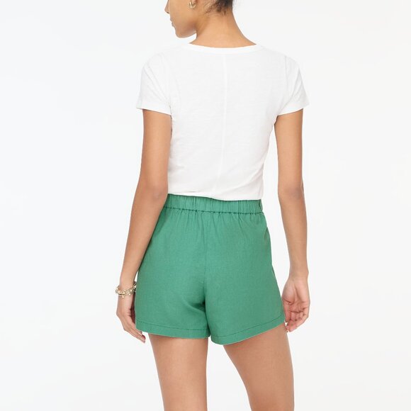 J. Crew Frosty Mineral Linen-Blend Pull-On Short/NWT/L - Picture 3 of 11